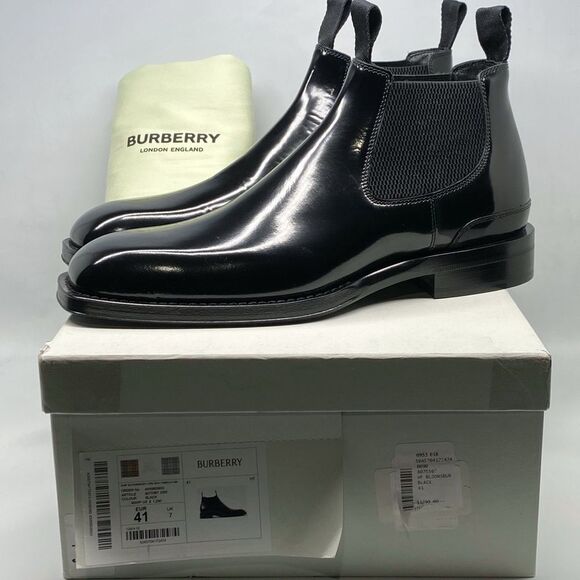 Burberry Square-Toe Leather Chelsea Boots size 41/us size 8 main image 8